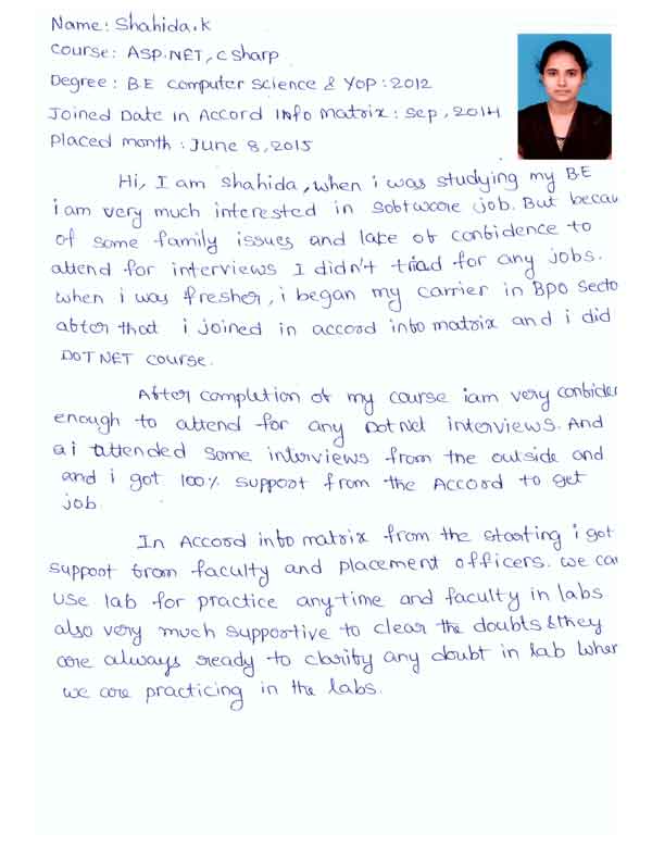 Dot Student Testimonial