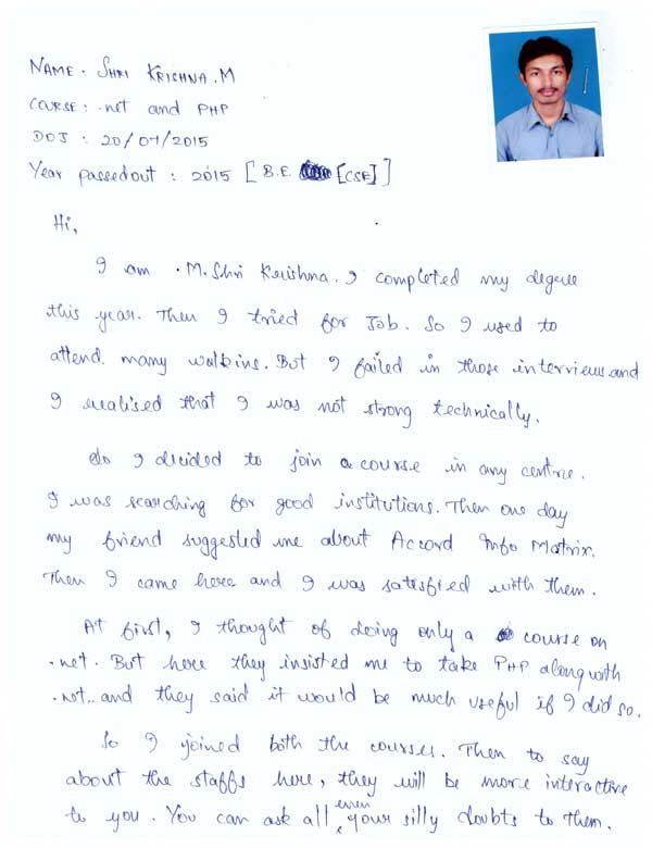 Dot Student Testimonial