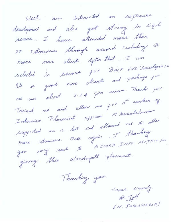 Dot Student Testimonial