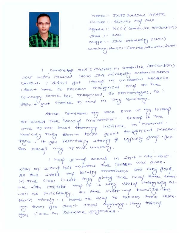 Dot Student Testimonial