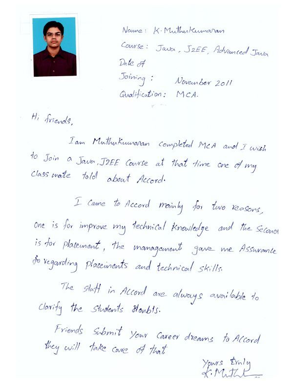 JAVA Student Testimonial