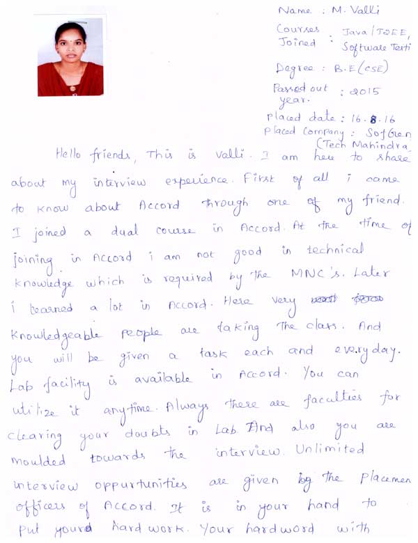 JAVA Student Testimonial