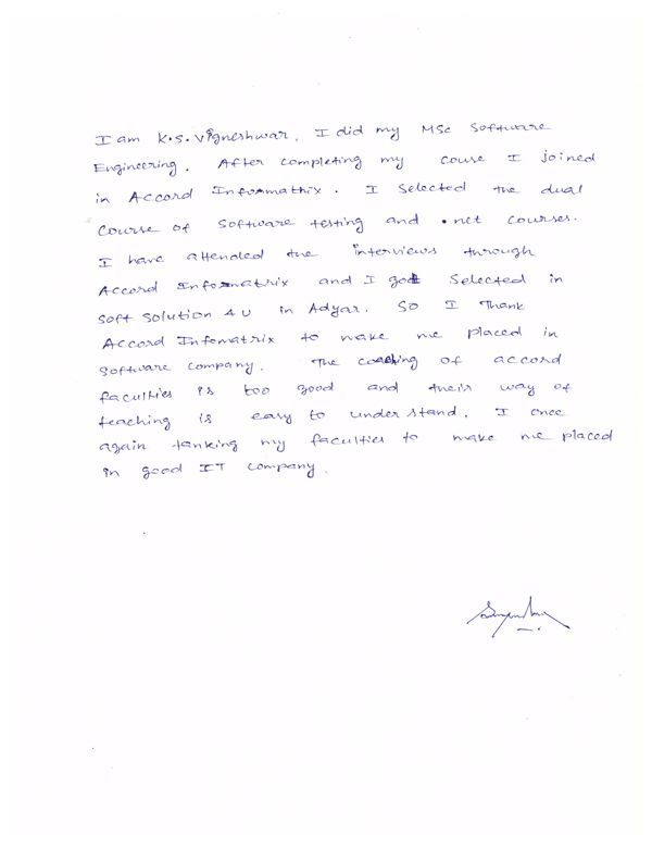 Testing Student Testimonial