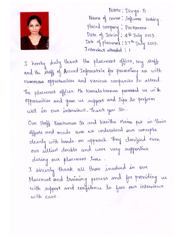 Testing Student Testimonial