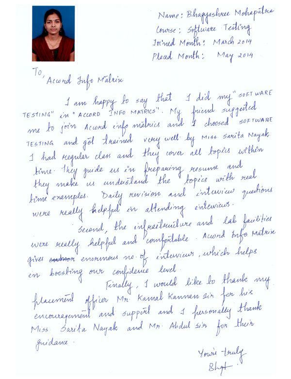Testing Student Testimonial