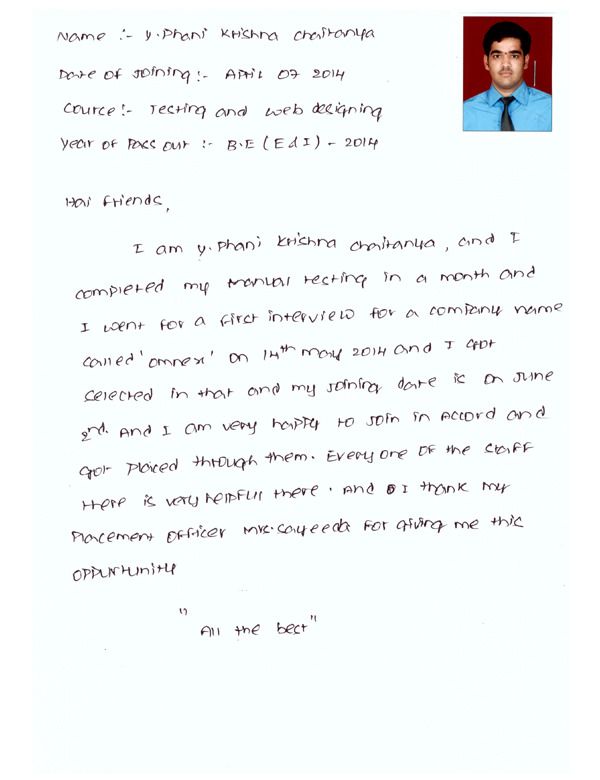 Testing Student Testimonial