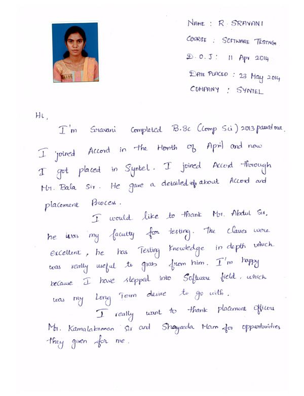 Testing Student Testimonial